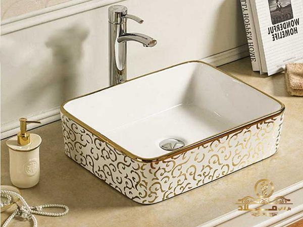 قیمت خرید روشویی مستطیلی طلایی با بهترین کیفیت